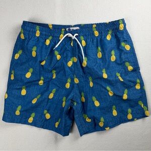 Trunks Surf & Swim Co Men’s Swimwear Board Shorts Pineapple Print Lined Large